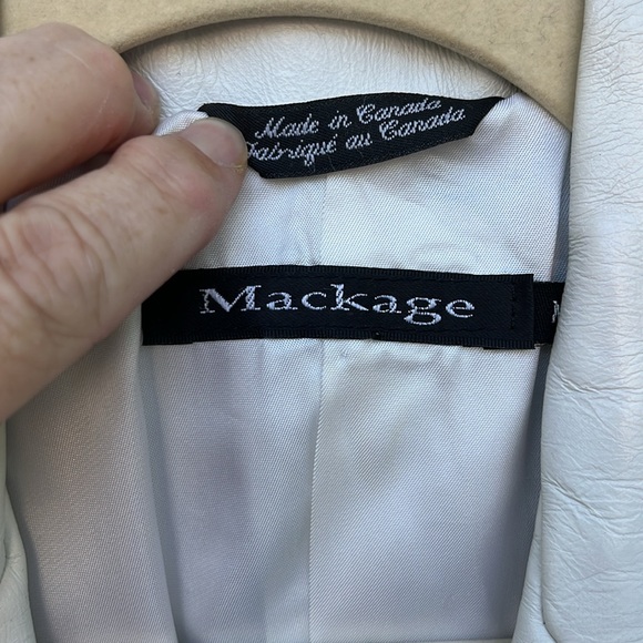 MACKAGE CANADA LADIES WHITE LEATHER JACKET-M-VINTAGE-80’s vibe - Picture 3 of 11